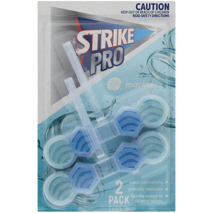 Strike Pro Toilet Clean Rim Block Marine 2 Pack