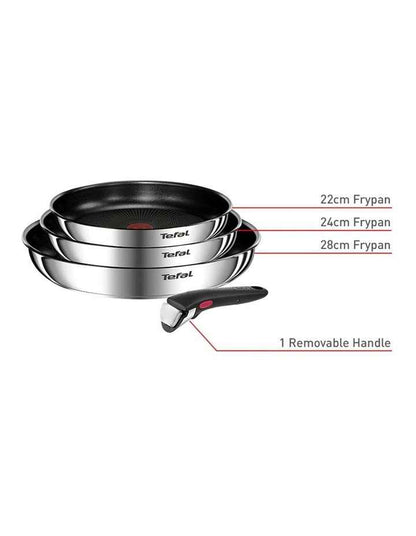 Ingenio Emotion Induction Non-stick Stainless Steel Cook Set 4 Piece in Silver