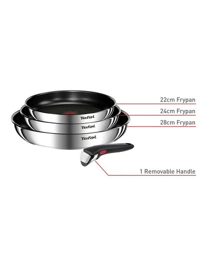 Ingenio Emotion Induction Non-stick Stainless Steel Cook Set 4 Piece in Silver