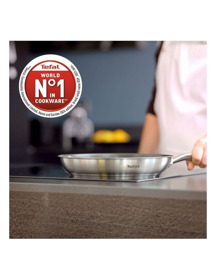 Virtuoso Induction Stainless Steel Uncoated Frypan 24cm in Silver
