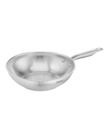 Virtuoso Induction Stainless Steel Uncoated Wok 28cm in Silver