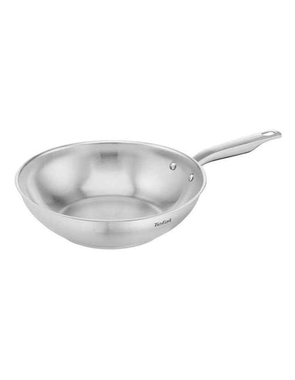 Virtuoso Induction Stainless Steel Uncoated Wok 28cm in Silver