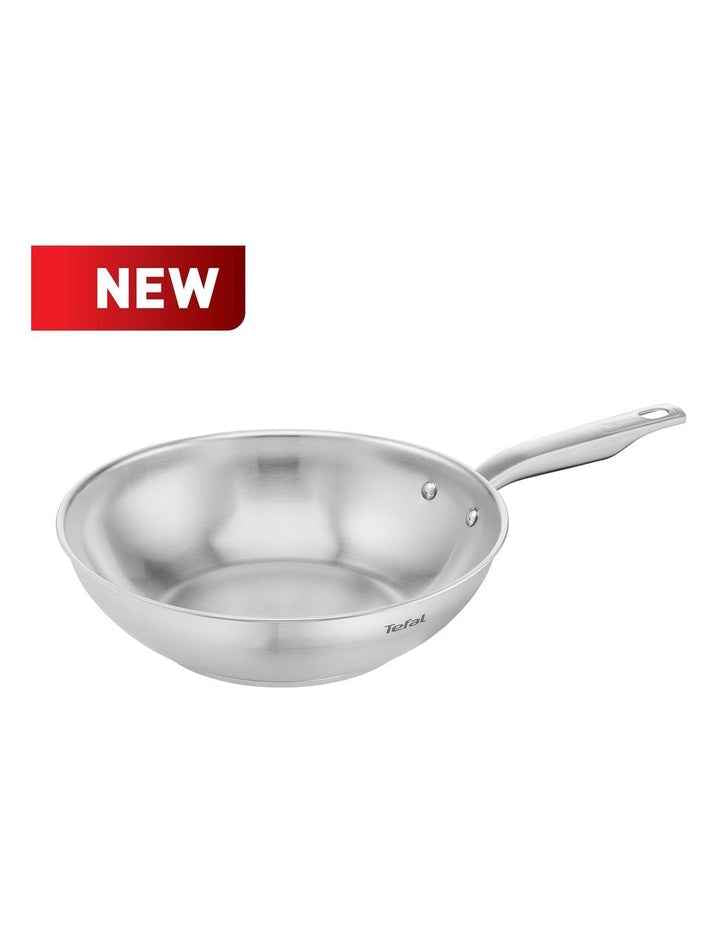 Virtuoso Induction Stainless Steel Uncoated Wok 28cm in Silver