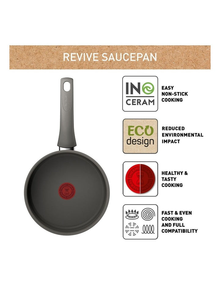 Revive Induction Non-Stick Saucepan 18cm in Cream