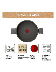 Revive Induction Non-Stick Stewpot + Lid 24cm in Cream