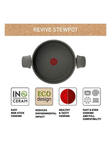 Revive Induction Non-Stick Stewpot &#43; Lid 24cm in Cream