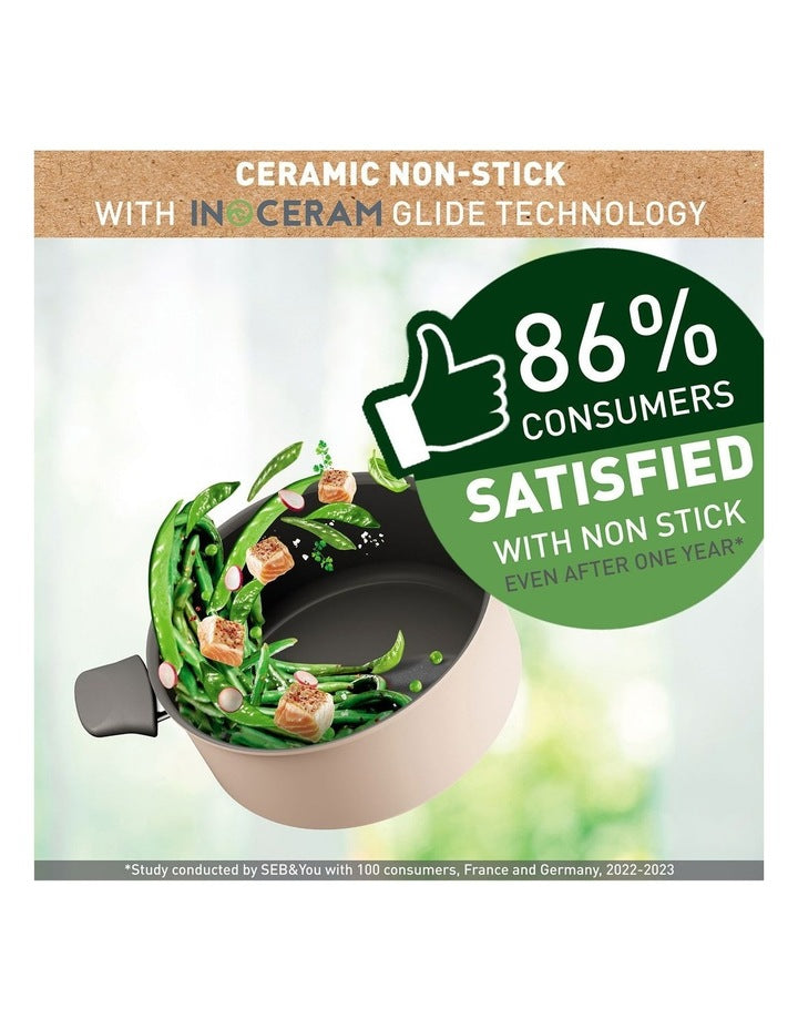 Revive Induction Non-Stick Stewpot + Lid 24cm in Cream