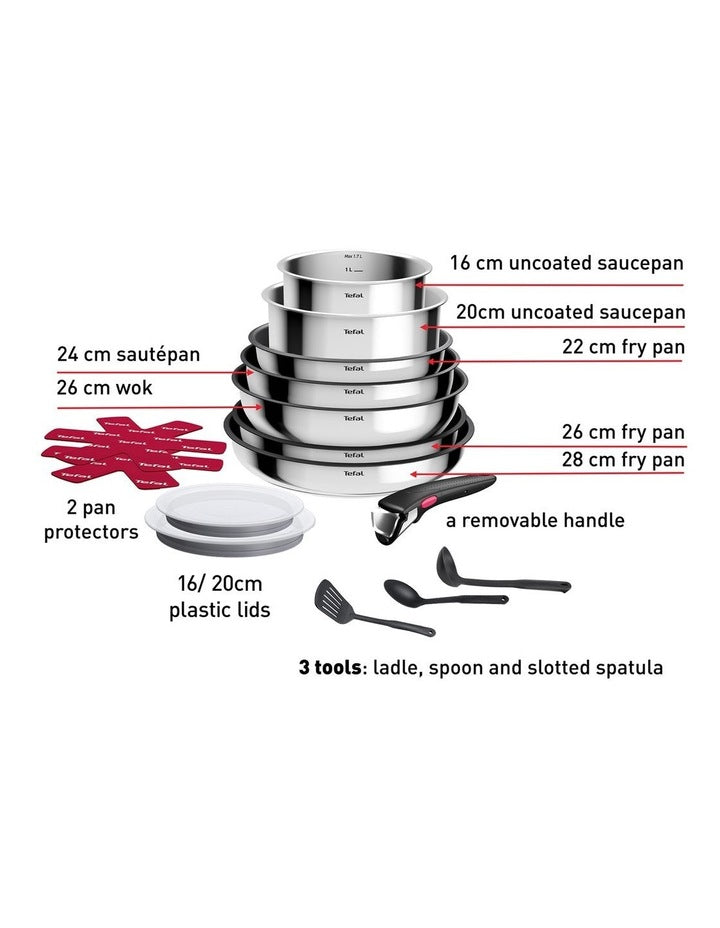 Ingenio Cook Eat Induction Non-Stick 15 Pieces Set &#43; Accessories