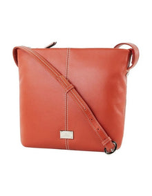 Nelson Leather Crossbody Bag in Orange