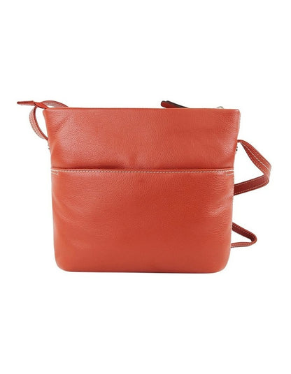 Nelson Leather Crossbody Bag in Orange
