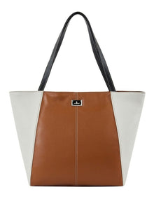Cellini Milford Leather Tote in Tan Multi