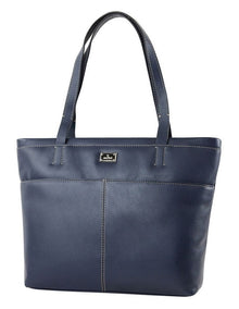 Stirling Leather Tote Bag in Navy