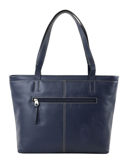 Stirling Leather Tote Bag in Navy