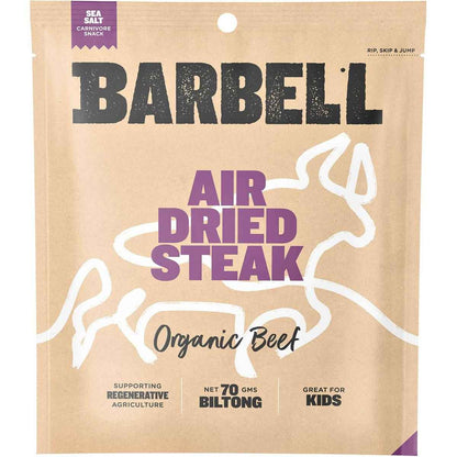 Barbell Biltong Grass Fed Beef Sea Salt 70g