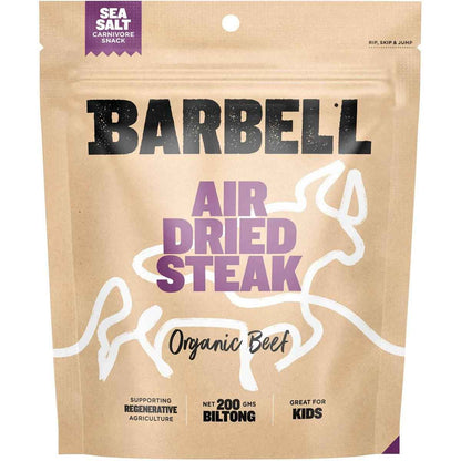 Barbell Biltong Grass Fed Beef Sea Salt 200g
