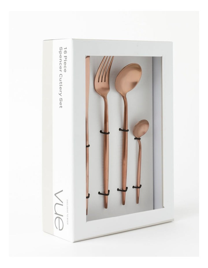 Spencer 16pc Cutlery Set in Rose Gold