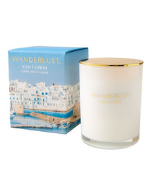 Wanderlust Candle With Lid Santorini 198g 7.5x9cm
