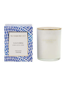 Wanderlust Candle With Lid Santorini 198g 7.5x9cm