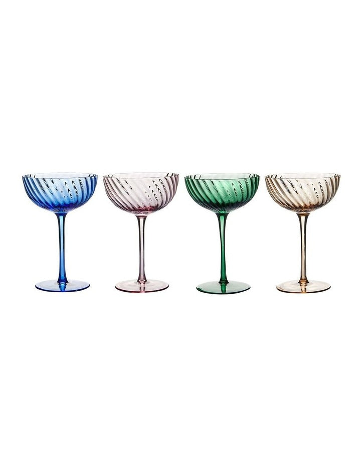 Layla Cocktail Glass 225ml Set of 4 in Multi