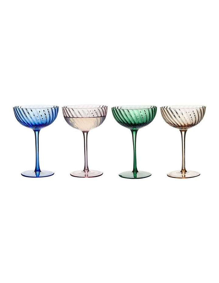 Layla Cocktail Glass 225ml Set of 4 in Multi