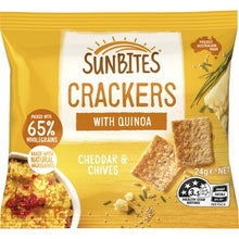 Sunbites Snack Crackers With Quinoa Cheddar & Chives Single Pack 24g