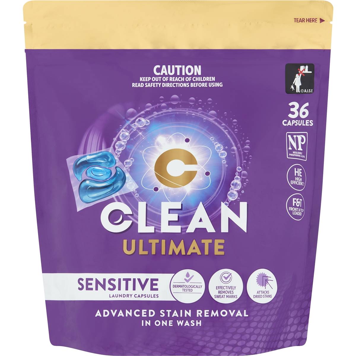 Clean Ultimate Sensitive Laundry Capsules 36 Pack