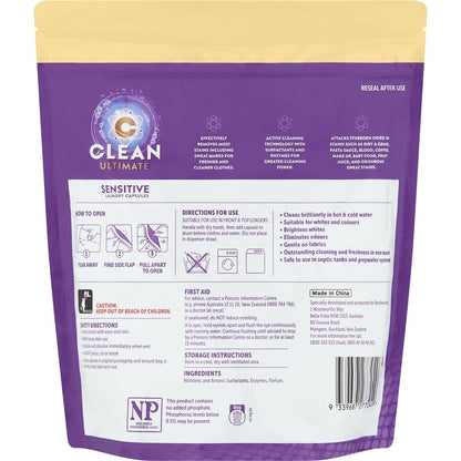 Clean Ultimate Sensitive Laundry Capsules 36 Pack