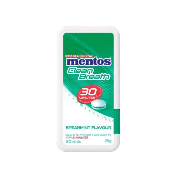 MENTOS CLEAN BREATH CONFECTIONERY PEPPERMINT 21G