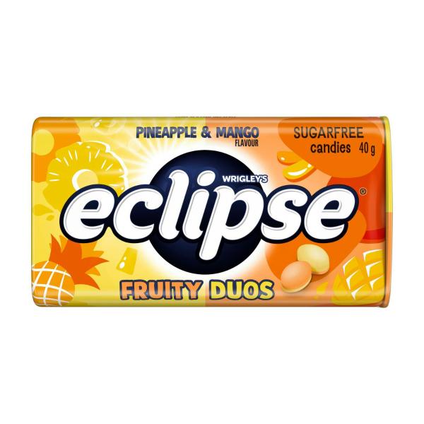 ECLIPSE DUOS SUGAR FREE MINTS TIN PINE MANGO 40G