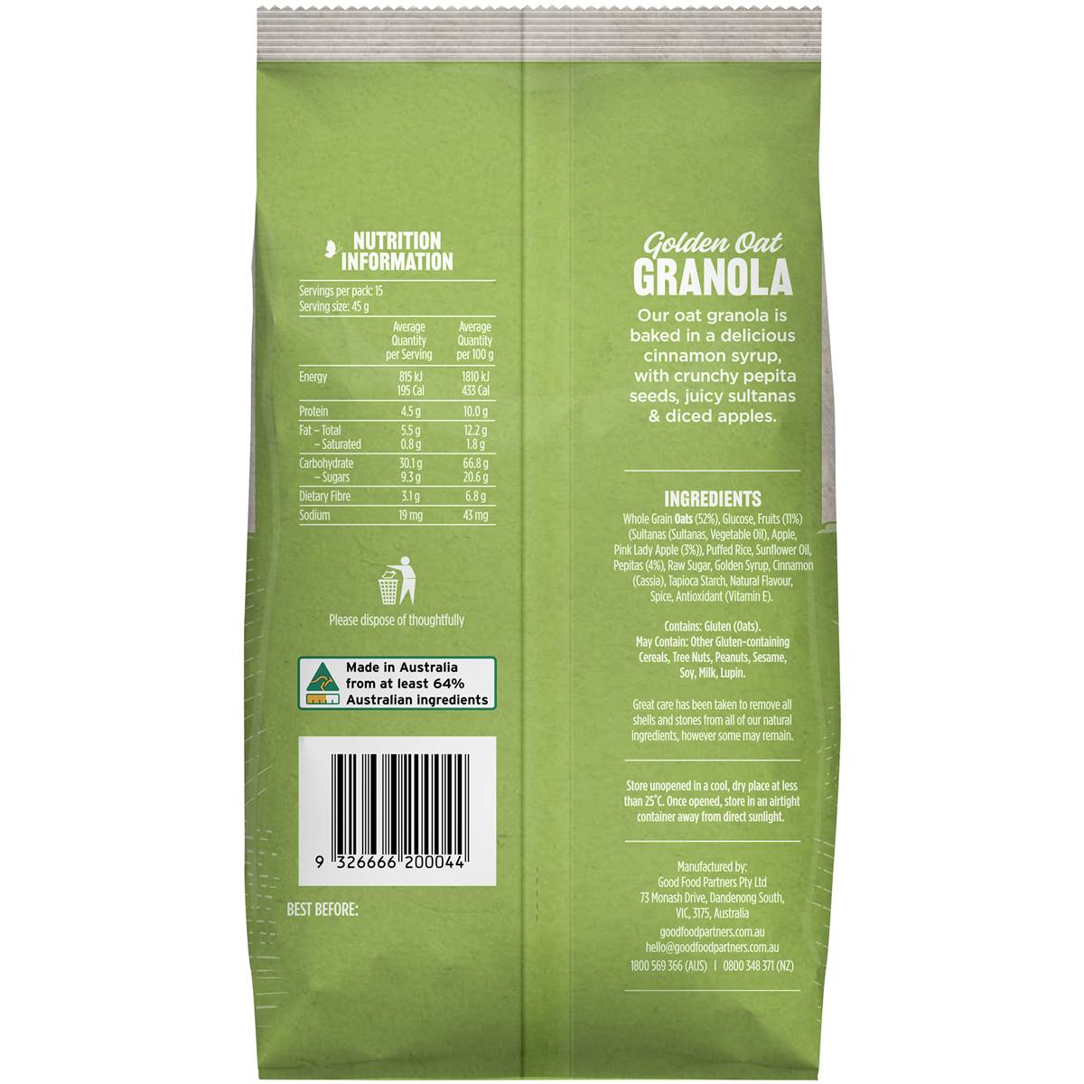 Arnold's Farm Granola Pink Lady Apple & Cinnamon 700g