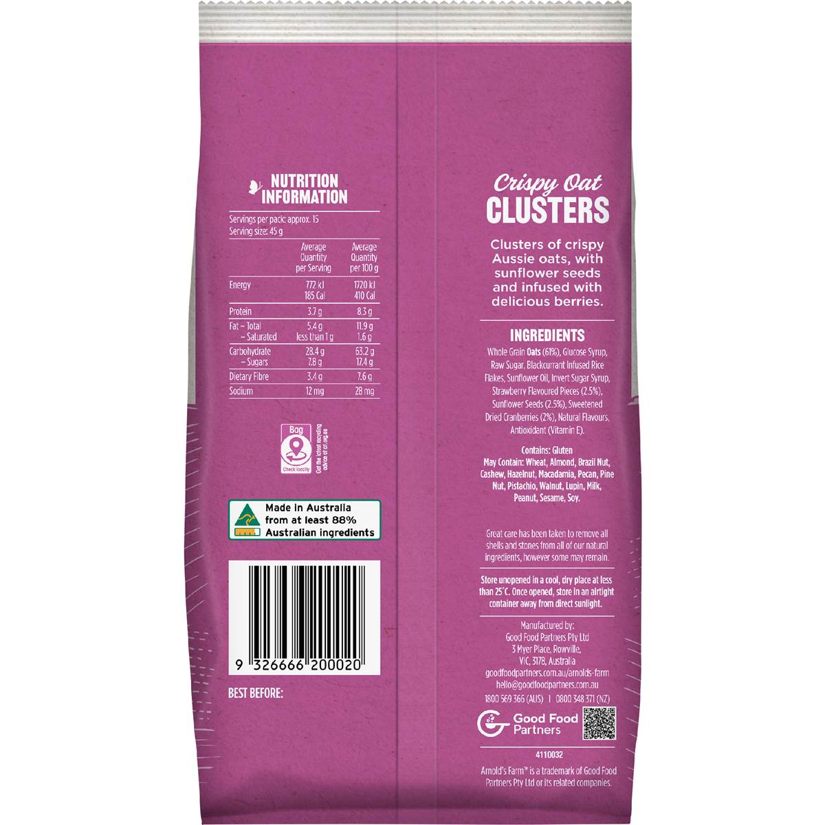 Arnold's Farm Clusters Berry Crumble 700g