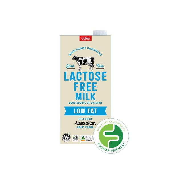 COLES LACTOSE FREE UHT MILK:LOW FAT:.:1 LITRE