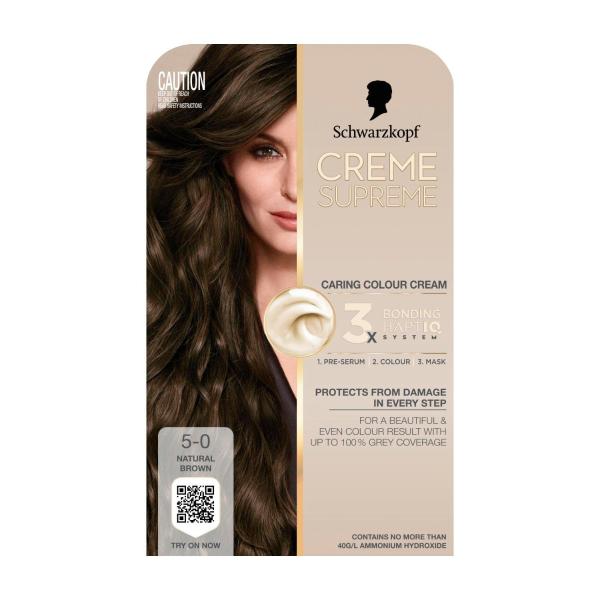 SCHWARZKOPF CREME SUPREME 5-0 NATURAL BROWN