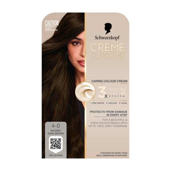 SCHWARZKOPF CREME SUPREME 4-0 NATURAL DARK BROWN