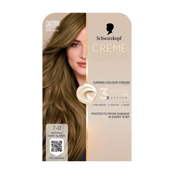 SCHWARZKOPF CREME SUPREME 7-0 NATURAL DARK BLONDE
