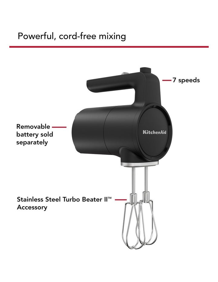 GO Cordless Hand Mixer in Matte Black