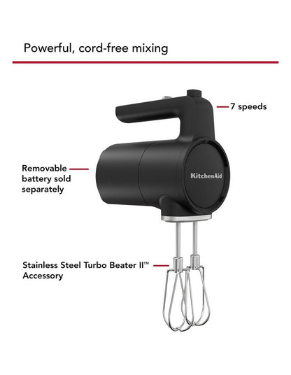 GO Cordless Hand Mixer in Matte Black