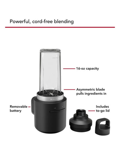 GO Cordless Personal Blender in Matte Black 5KSBR200ABM