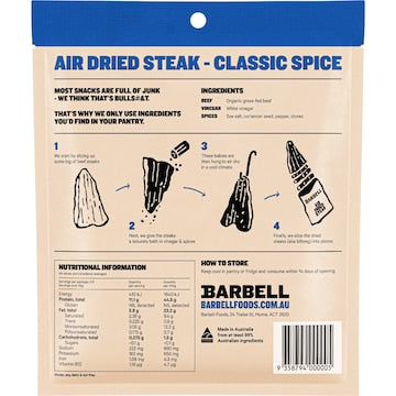 Barbell Biltong Grass Fed Beef Benchmark Classic 70g