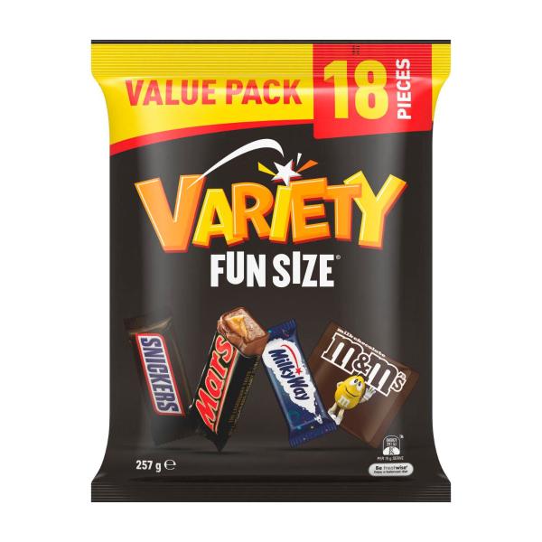 MARS VARIETY FUN SIZE CHOCOLATE PARTY BAG 257G