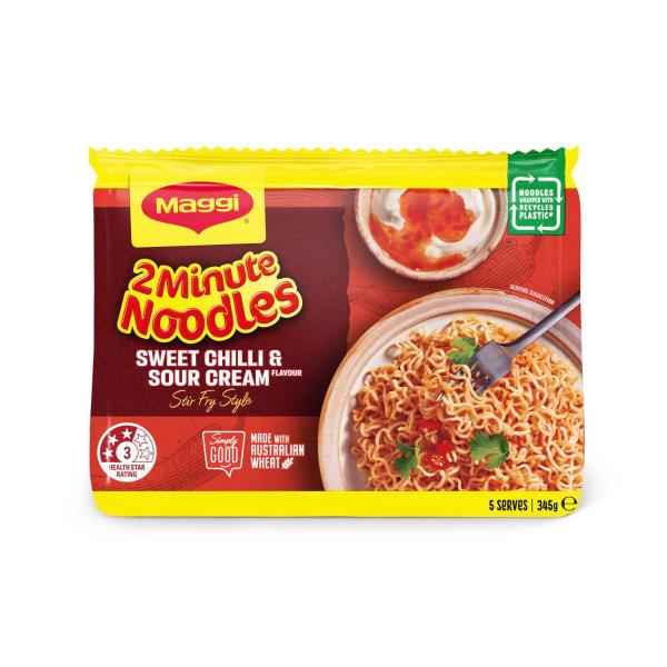 MAGGI NOODLES SWEET CHILLI & SOUR CREAM 5PK 345G