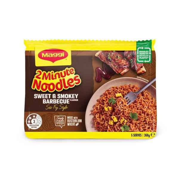 MAGGI NOODLES SWEET & SMOKEY BBQ 5PK 336G