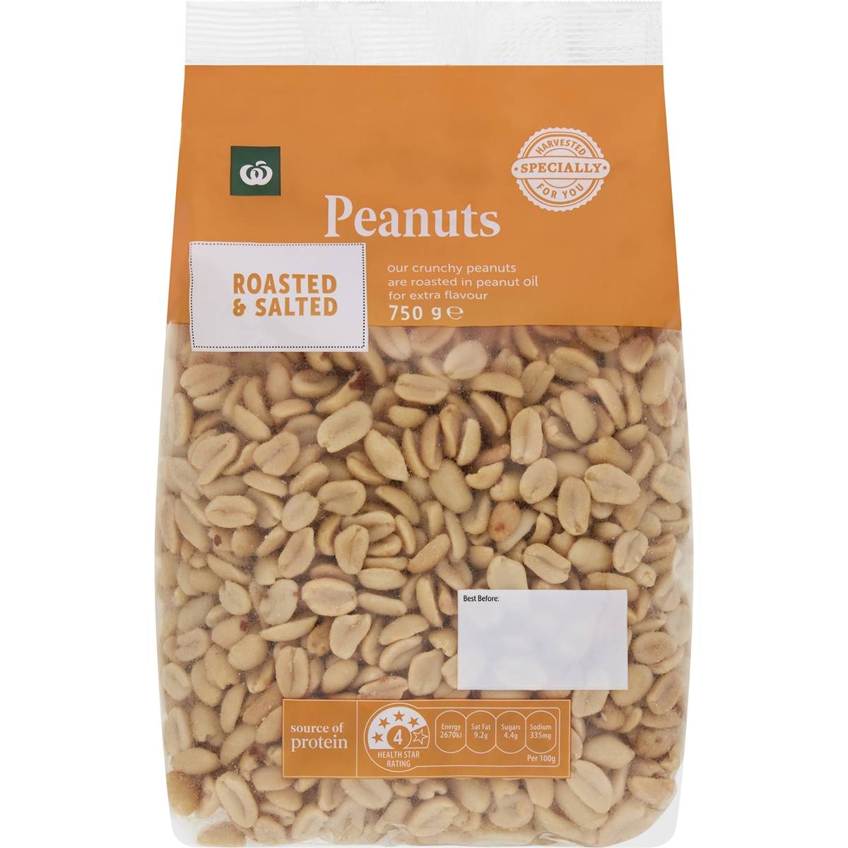 Woolworths Peanuts Roasted & Salted 750g Pack