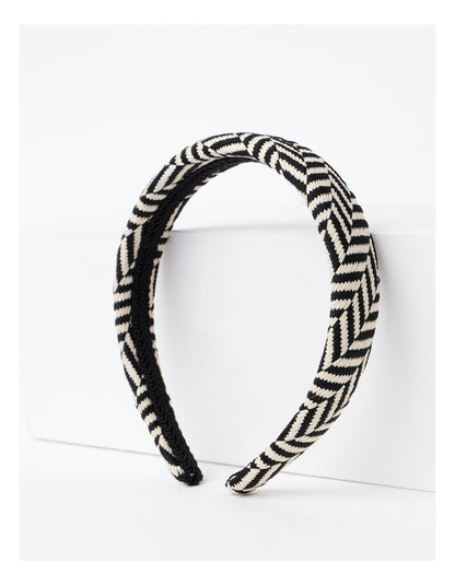 Two Tone Weave Headband in Black/White