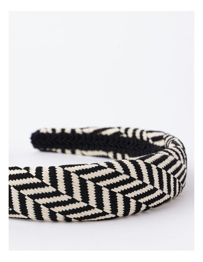 Two Tone Weave Headband in Black/White