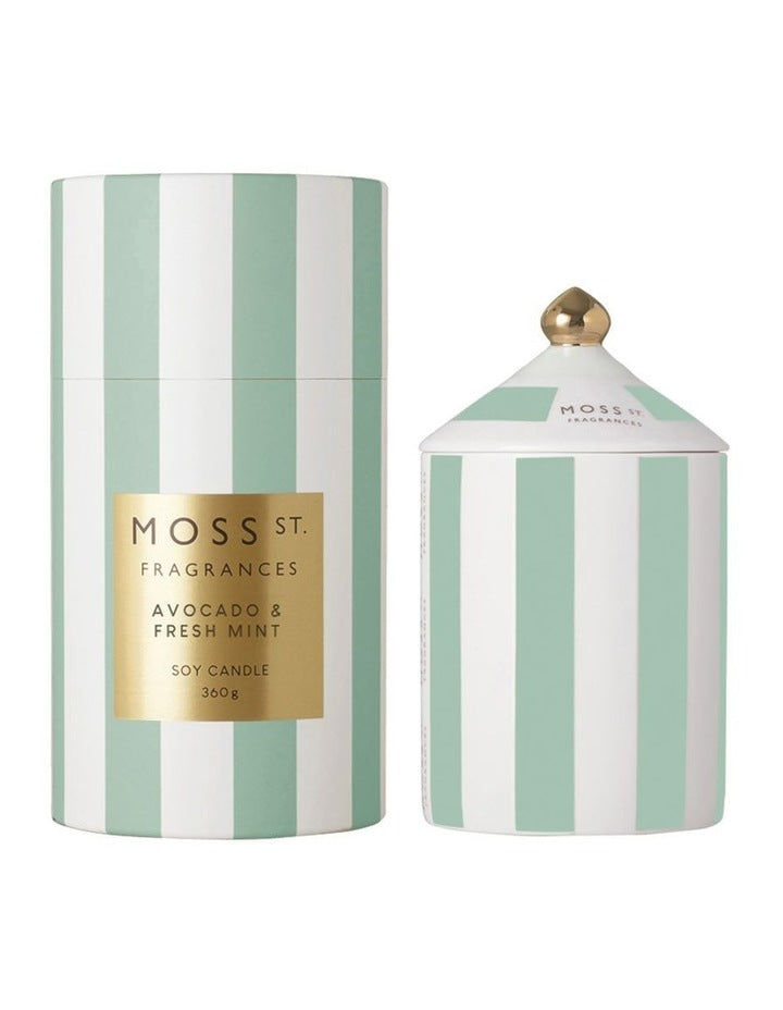 Avocado and Fresh Mint Ceramic Candle Large 360g