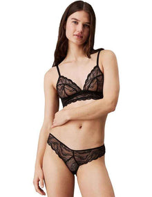 Instinct Sheer Lace Brizilian Brief in Black