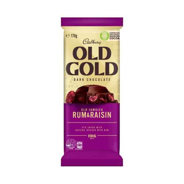 CADBURY OLD GOLD BLOCK CHOCOLATE:JAMAICA R&R:.:170 GRAM