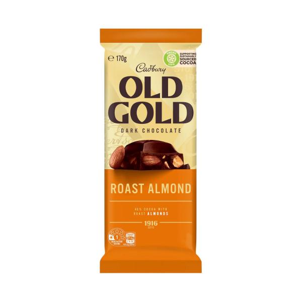 CADBURY OLD GOLD BLOCK CHOCOLATE:ROAST ALMOND:.:170 GRAM