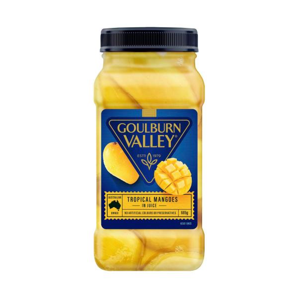 GOULBURN VALLEY MANGOES IN JUICE:.:685 GRAM